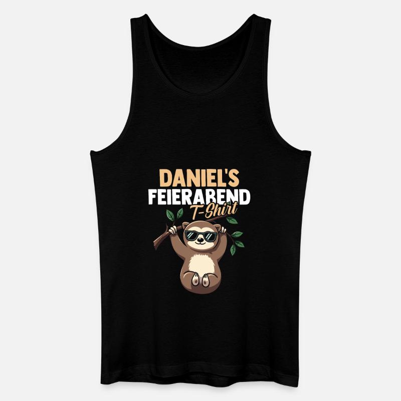 Faultier Daniel - Männer Bio Tank Top - Schwarz