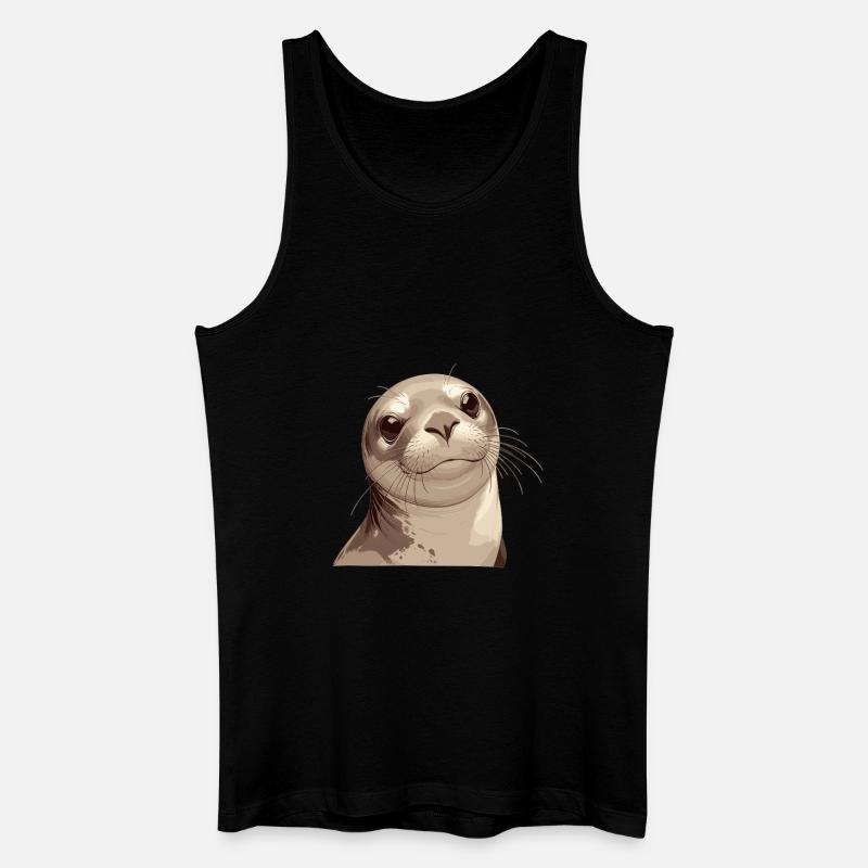 Robben Robbe - Männer Bio Tank Top - Schwarz