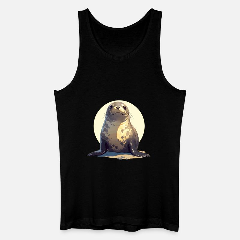 Robben Robbe - Männer Bio Tank Top - Schwarz