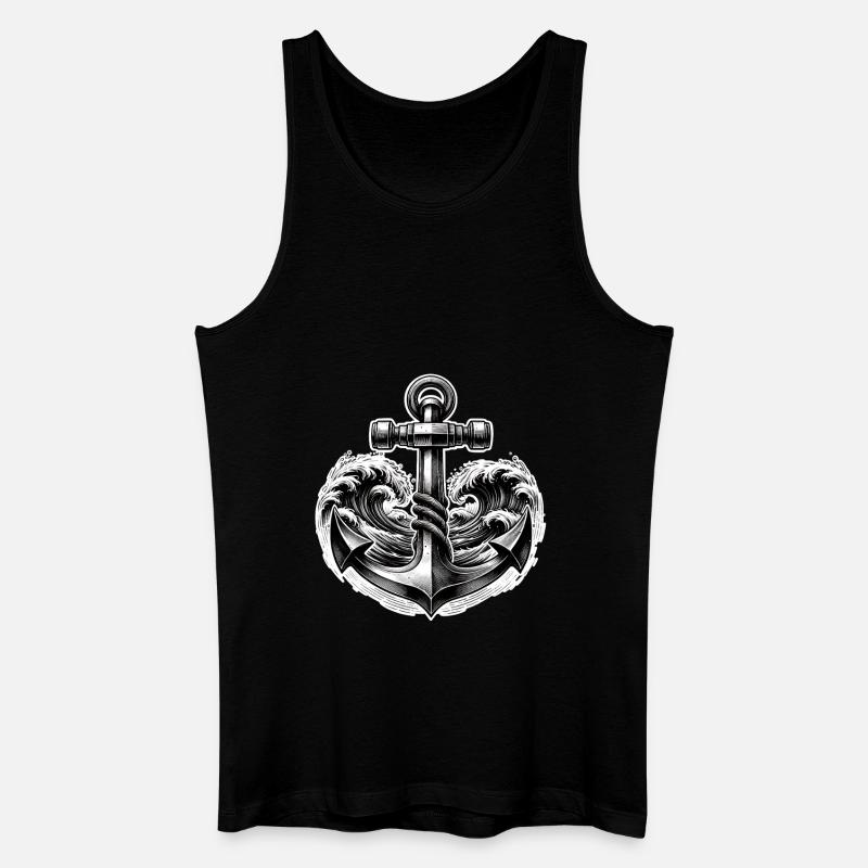 Anker - Männer Bio Tank Top - Schwarz