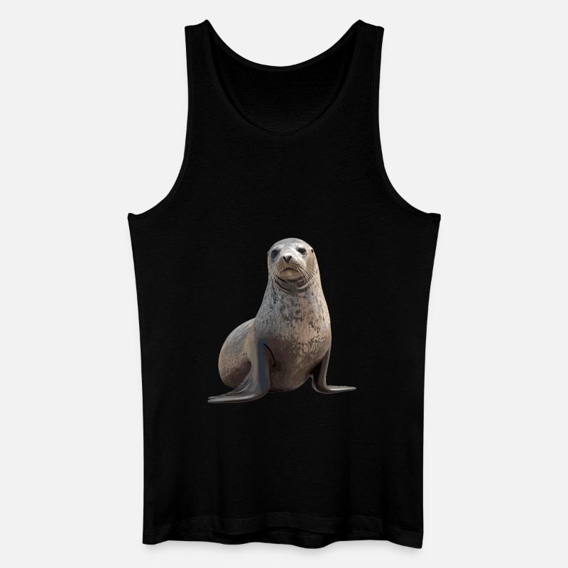 Robben Robbe - Männer Bio Tank Top - Schwarz