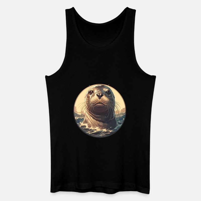 Robben Robbe - Männer Bio Tank Top - Schwarz