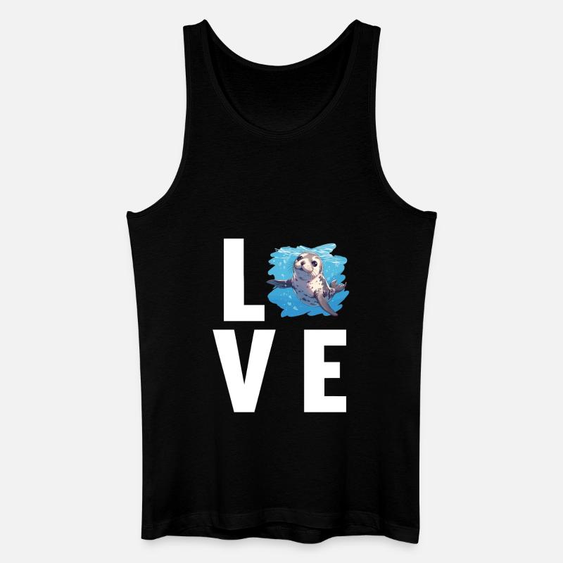 Robben Robbe - Männer Bio Tank Top - Schwarz