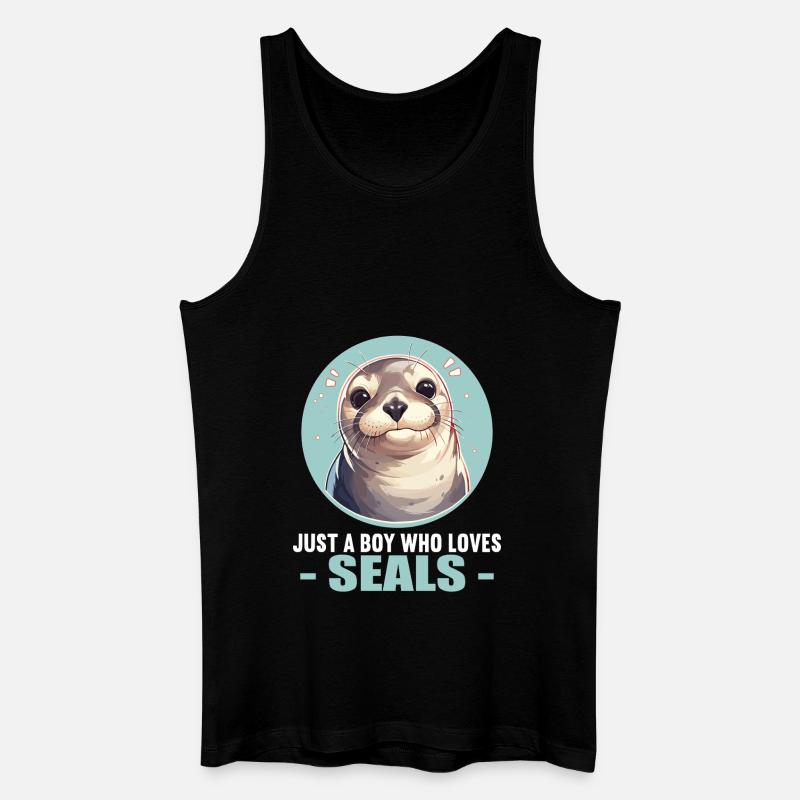 Robben Robbe - Männer Bio Tank Top - Schwarz