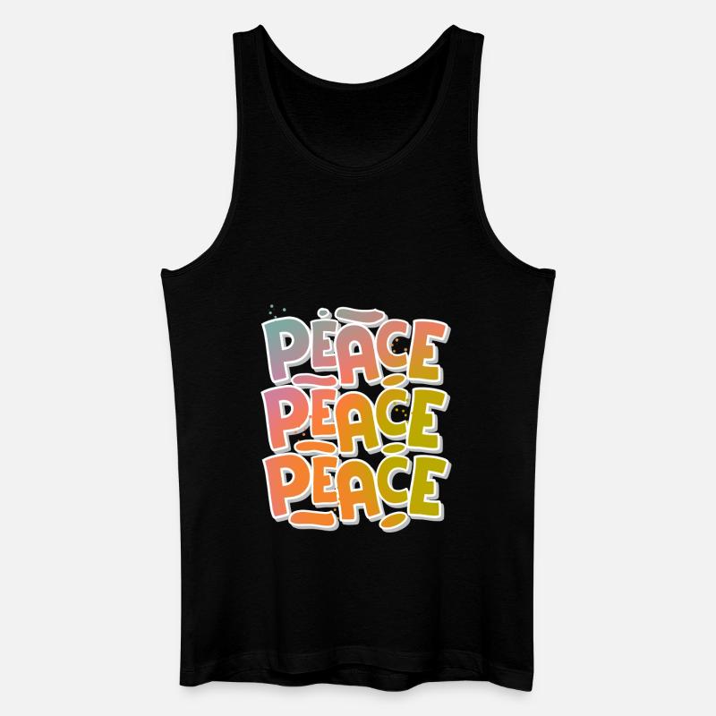 Peace Frieden - Männer Bio Tank Top - Schwarz