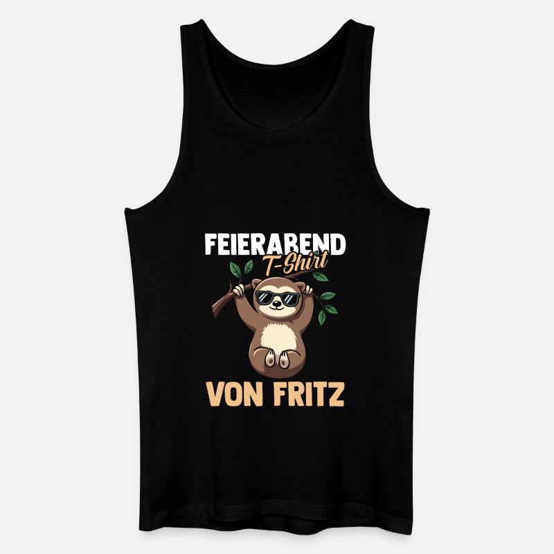 Faultier Fritz - Männer Bio Tank Top - Schwarz