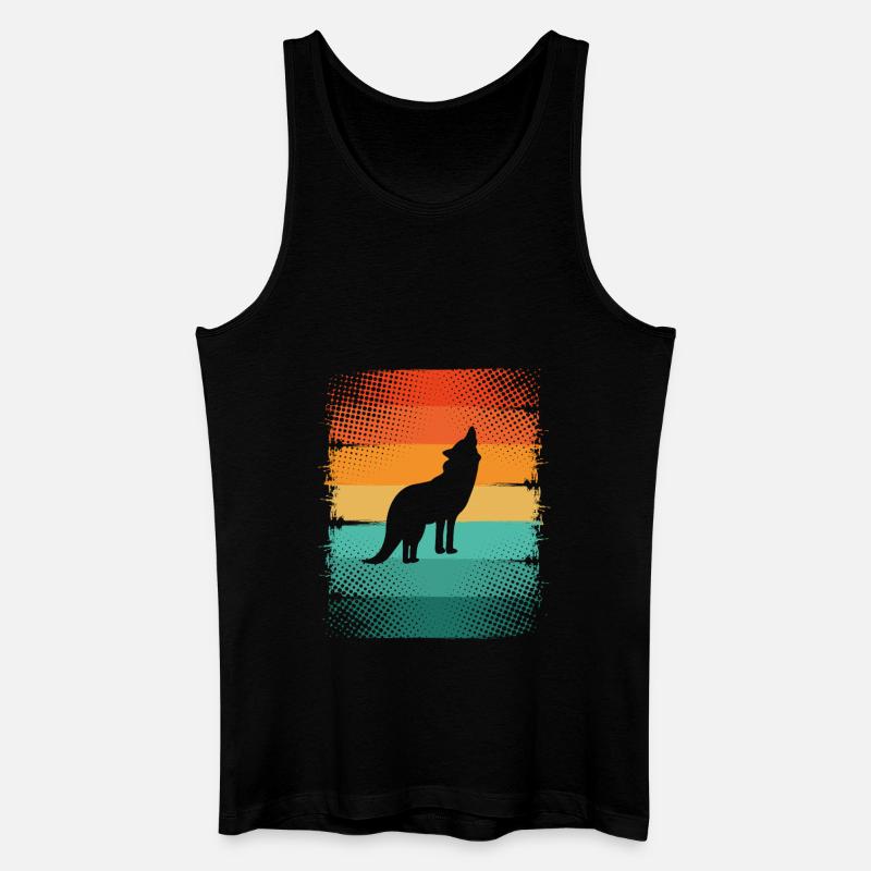 Wolf - Männer Bio Tank Top - Schwarz