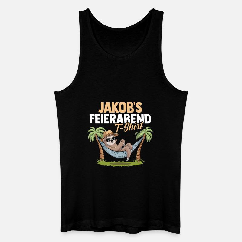 Faultier Jakob - Männer Bio Tank Top - Schwarz