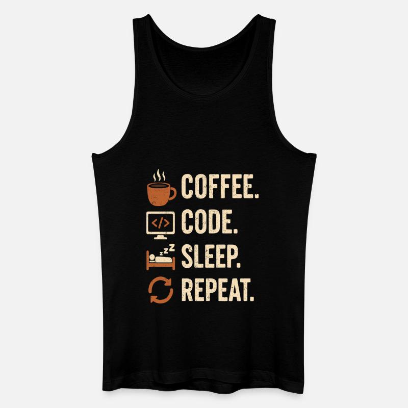 Geek-Coder-Routine – Kaffee, Code, Schlaf, mehr - Männer Bio Tank Top - Schwarz
