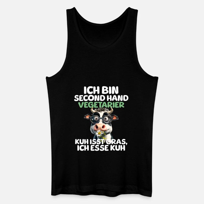 Second Hand Vegetarier - Männer Bio Tank Top - Schwarz