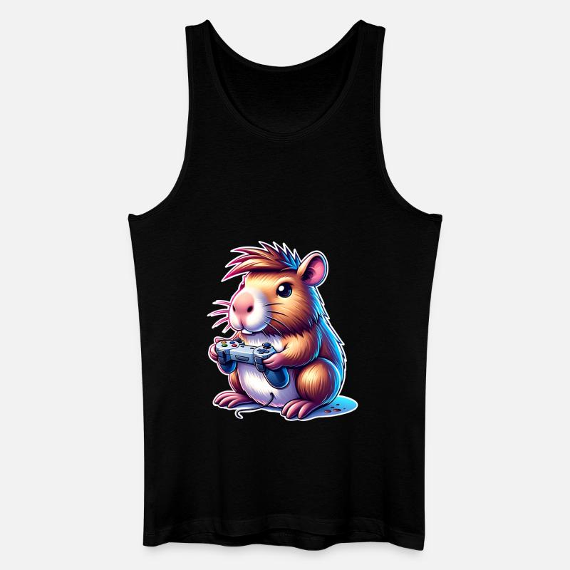 Capybara Gaming - Männer Bio Tank Top - Schwarz