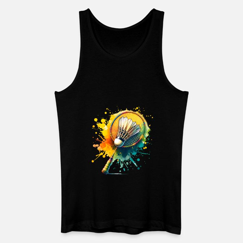 Badminton - Männer Bio Tank Top - Schwarz
