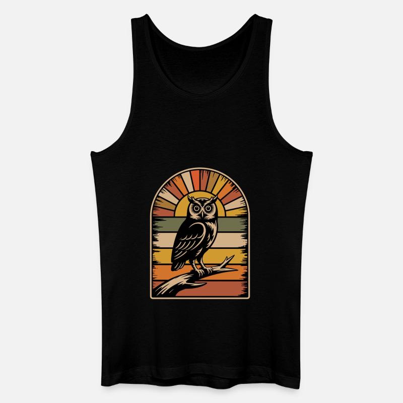 Eule - Männer Bio Tank Top - Schwarz