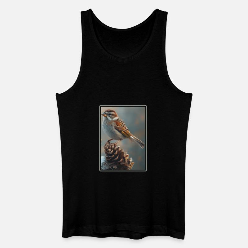 Spatzen Spatz - Männer Bio Tank Top - Schwarz