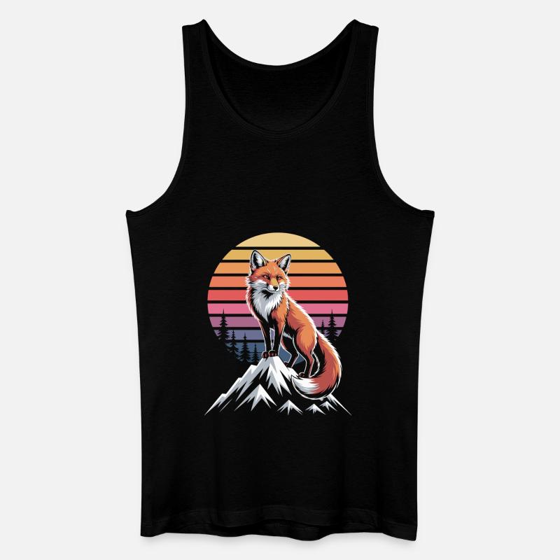 Fuchs Wald Natur - Männer Bio Tank Top - Schwarz