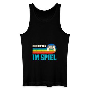 Zocker Papa NEUER PAPA IM SPIEL Retro Lustig - Männer Bio Tank Top - Schwarz - Vorne
