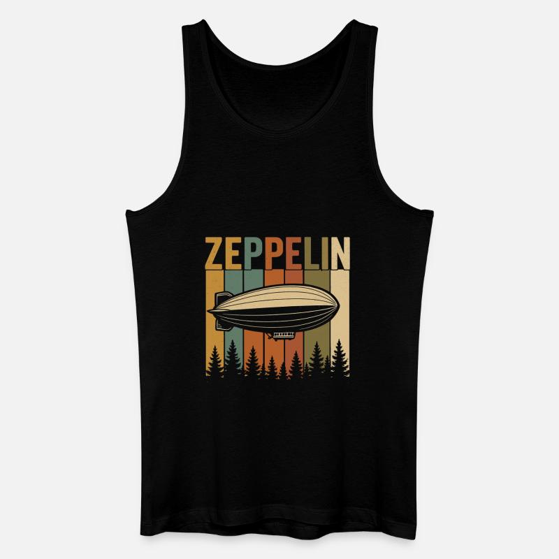 Conception rétro du dirigeable Zeppelin - Débardeur bio Homme - noir
