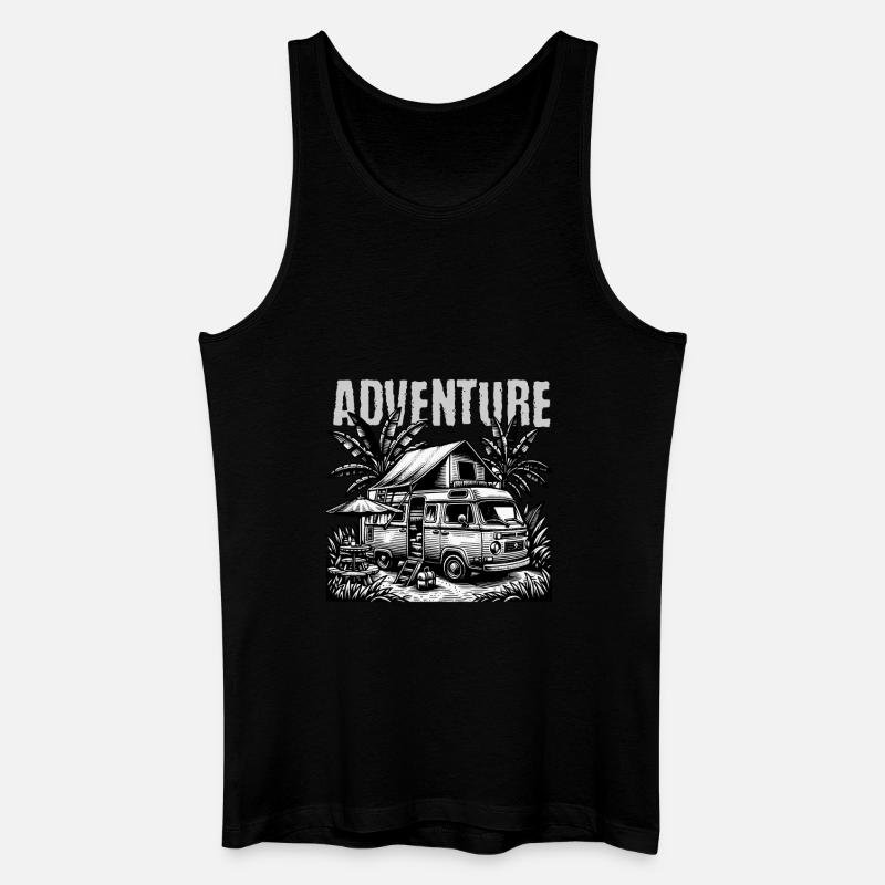 Abenteuer-Van im Dschungelstil - Männer Bio Tank Top - Schwarz