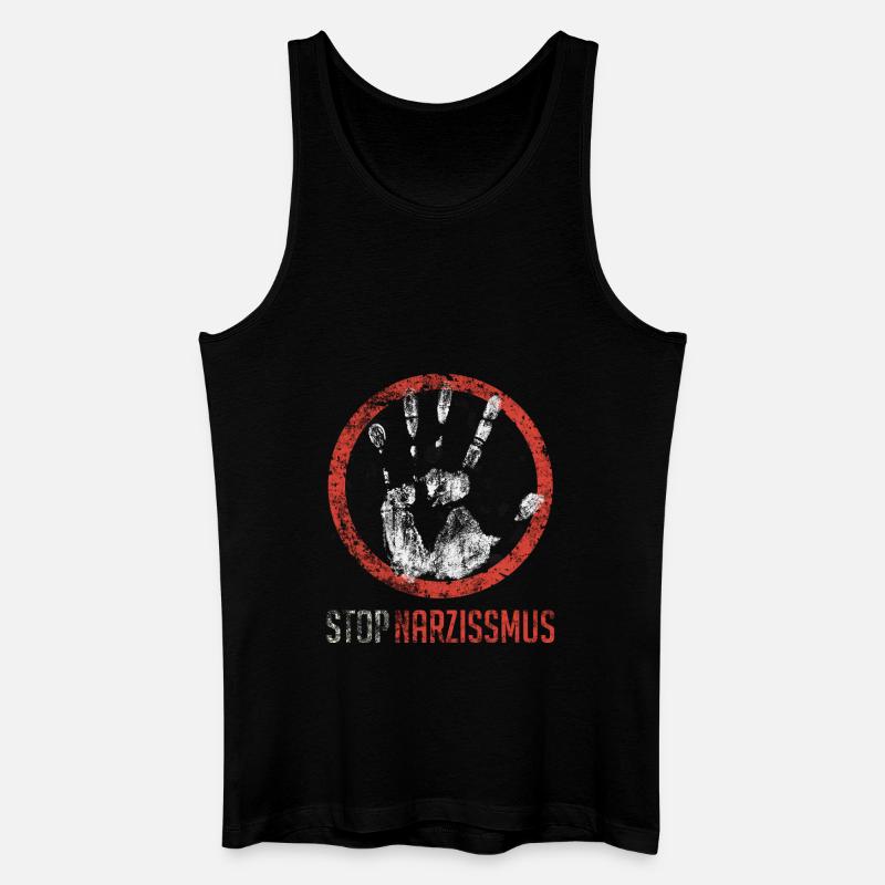 Stop Narzissmus - Männer Bio Tank Top - Schwarz