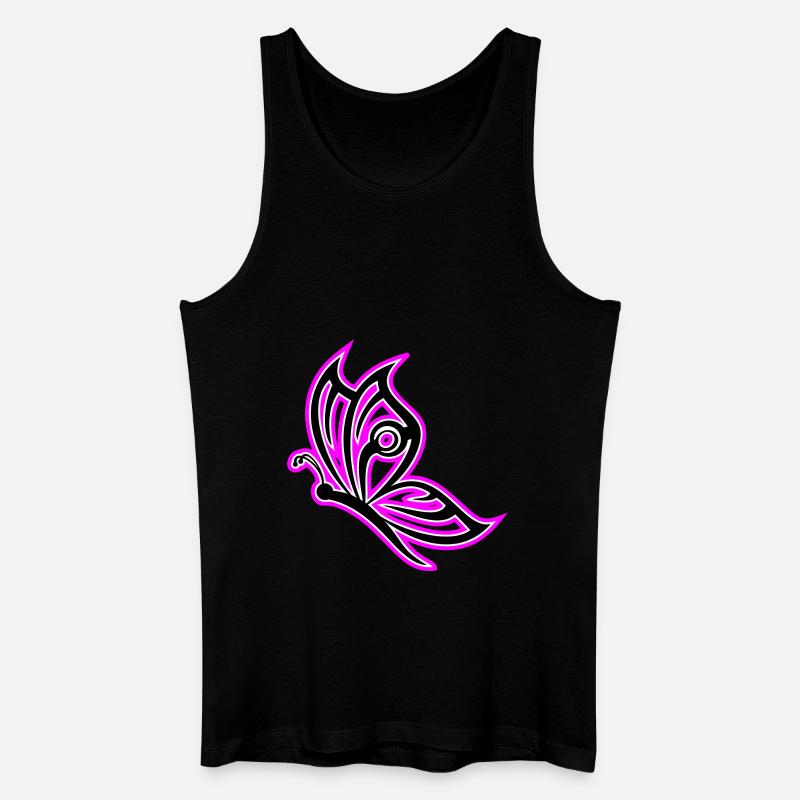 Schmetterling Pink - Männer Bio Tank Top - Schwarz