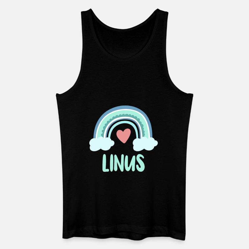 Linus Name Regenbogen Baby - Männer Bio Tank Top - Schwarz