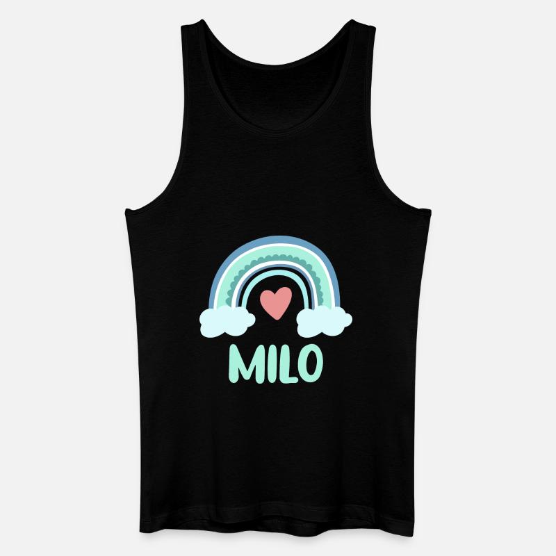 Milo Name Regenbogen Baby - Männer Bio Tank Top - Schwarz