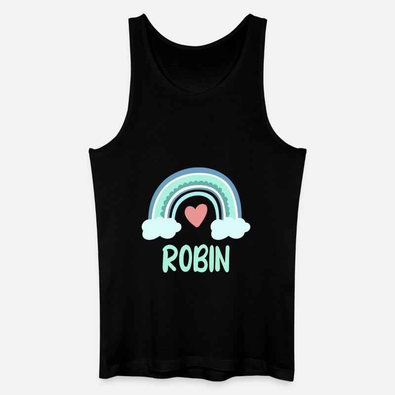 Robin Name Regenbogen Baby - Männer Bio Tank Top - Schwarz