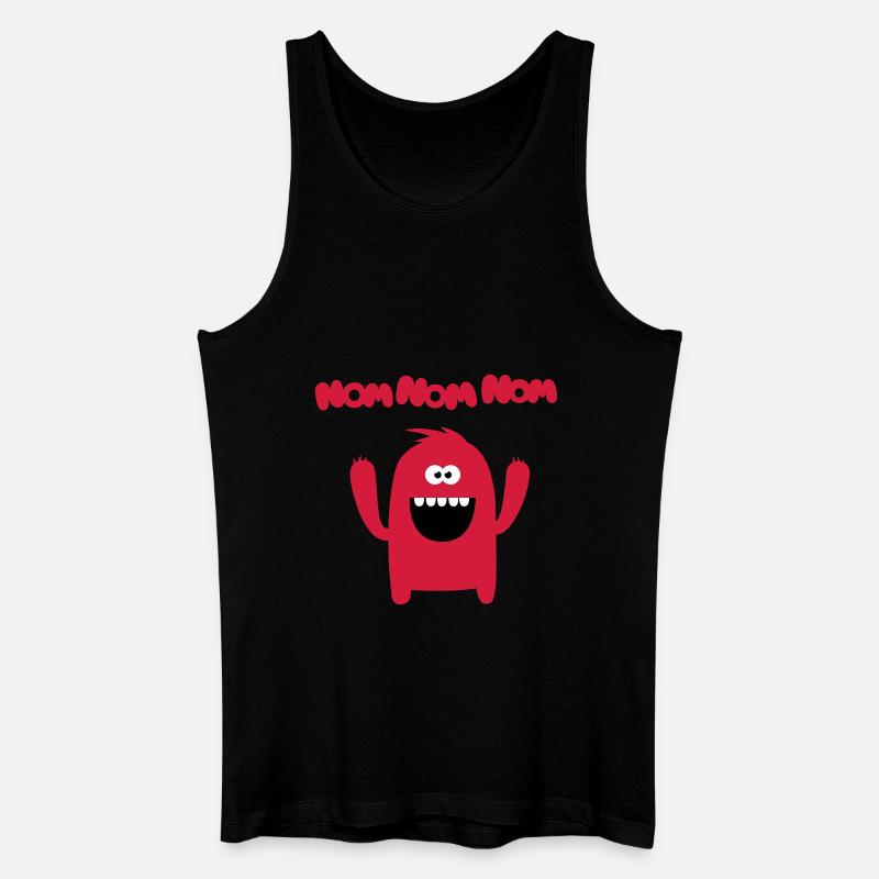 Om nom nom nom - Monster - Männer Bio Tank Top - Schwarz