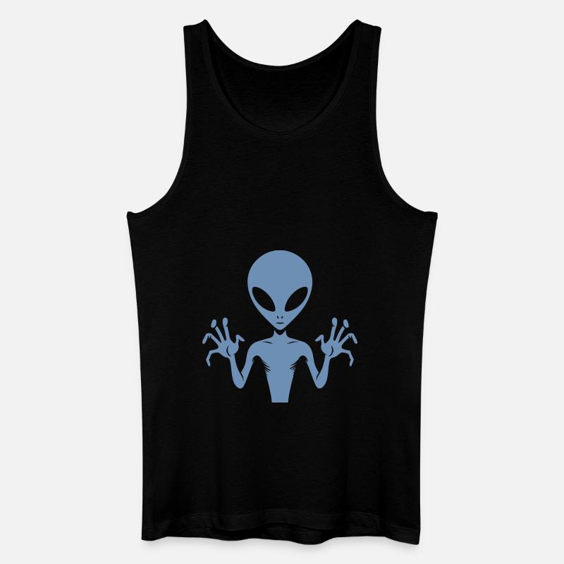 Alien-Außerirdischer-Körper-Silhouette mit Händen - Männer Bio Tank Top - Schwarz