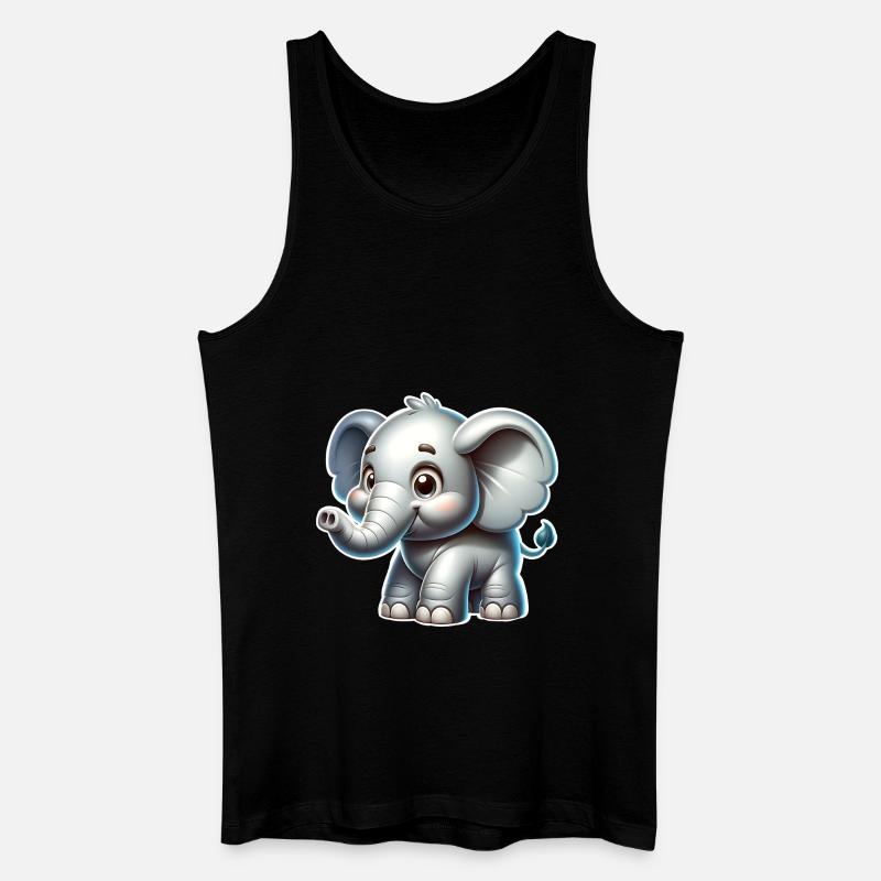 Elefant - Männer Bio Tank Top - Schwarz