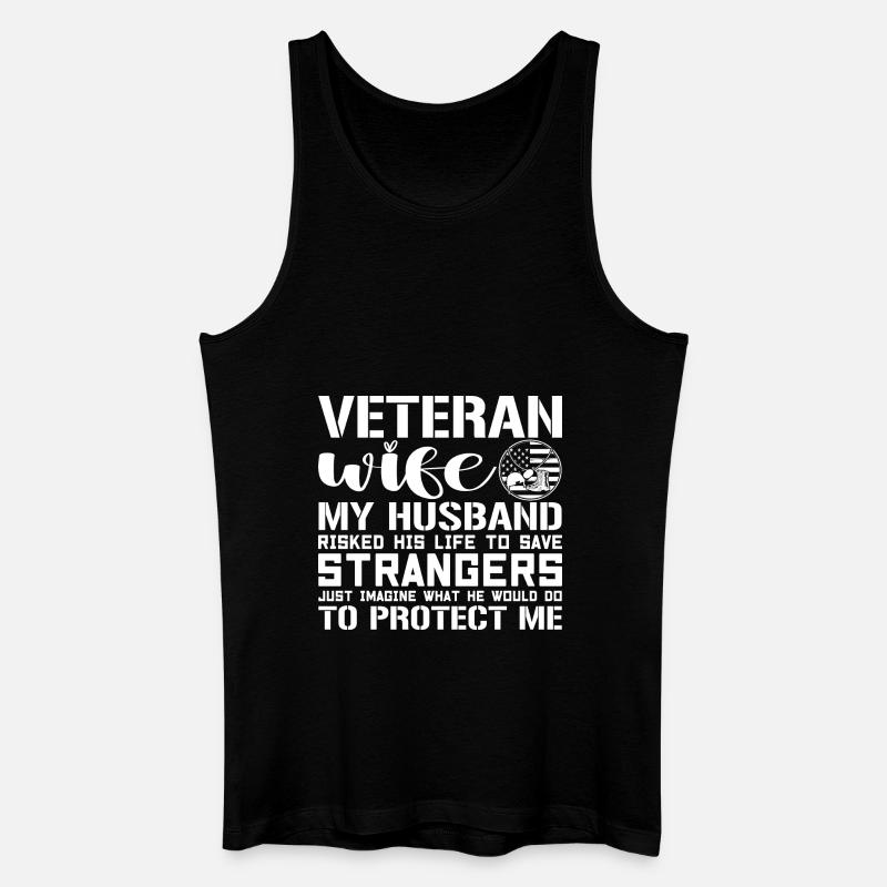 Veteranen-Ehefrau - Männer Bio Tank Top - Schwarz