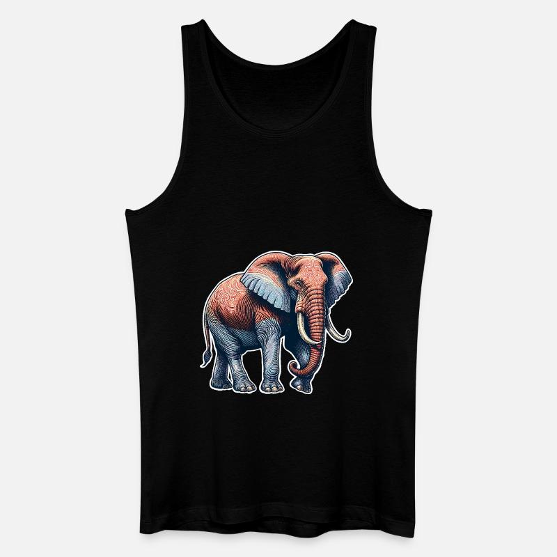 Elefant - Männer Bio Tank Top - Schwarz