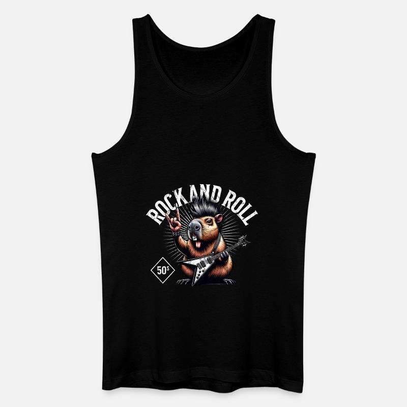 Rock and Roll Capybara - Men’s Organic Tank Top - black