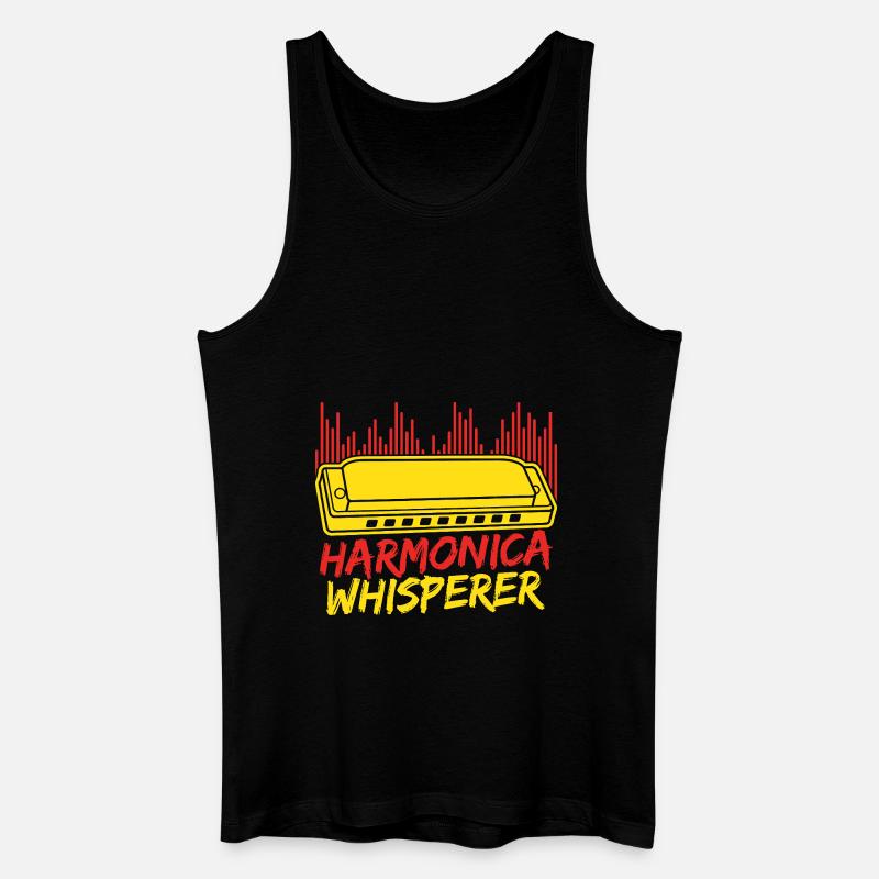 Funny Harmonica Player Whisperer Harmonica - Männer Bio Tank Top - Schwarz