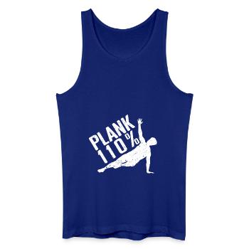 Gym Junkies Plank 110% Calisthenics Fitness - Men’s Organic Tank Top - royal blue - Front