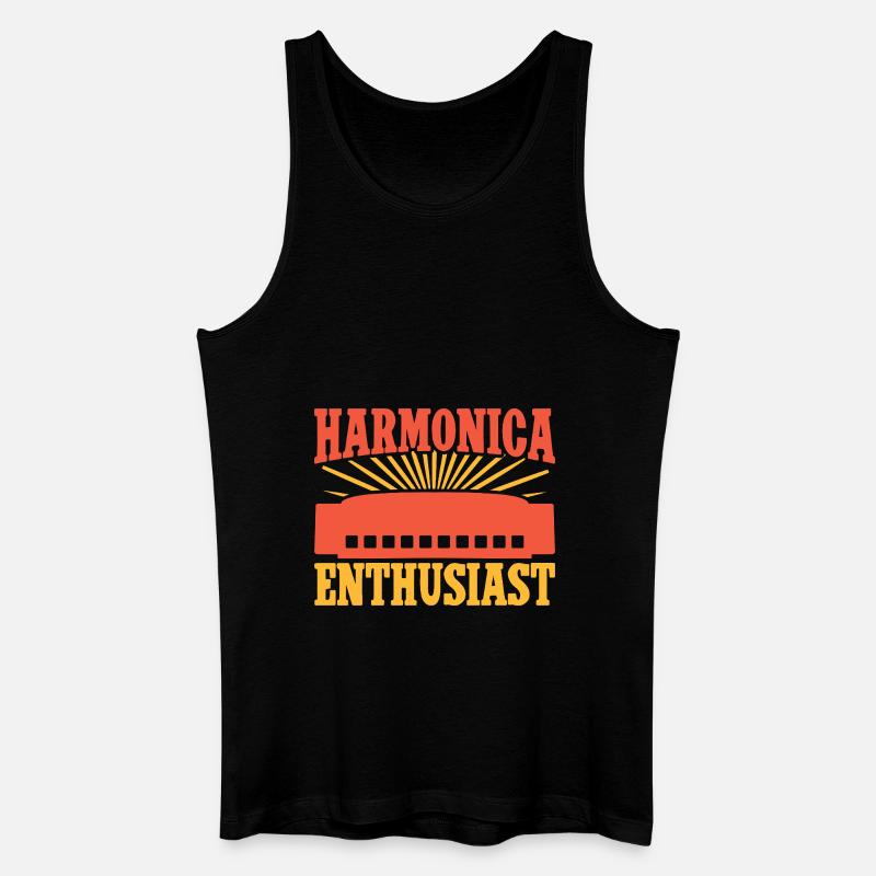 Funny Harmonica Player Enthusiast Harmonica - Men’s Organic Tank Top - black