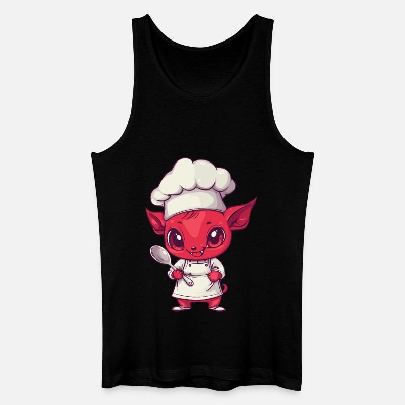 Kochteufel mit Löffel - Männer Bio Tank Top - Schwarz