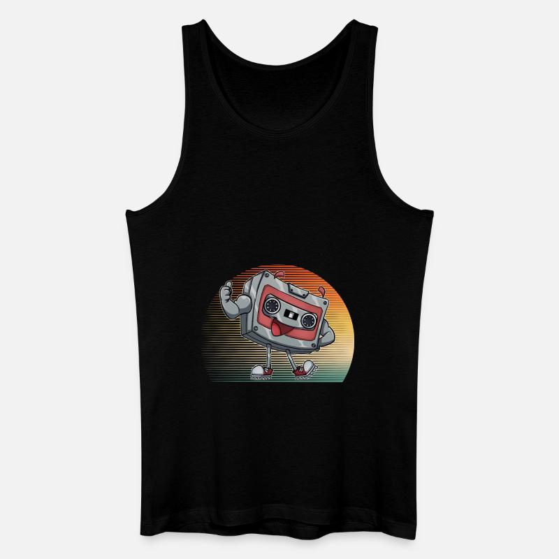 Kassette - Männer Bio Tank Top - Schwarz