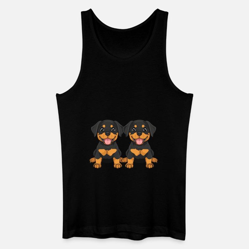 Rottweiler Hund Comic - Männer Bio Tank Top - Schwarz