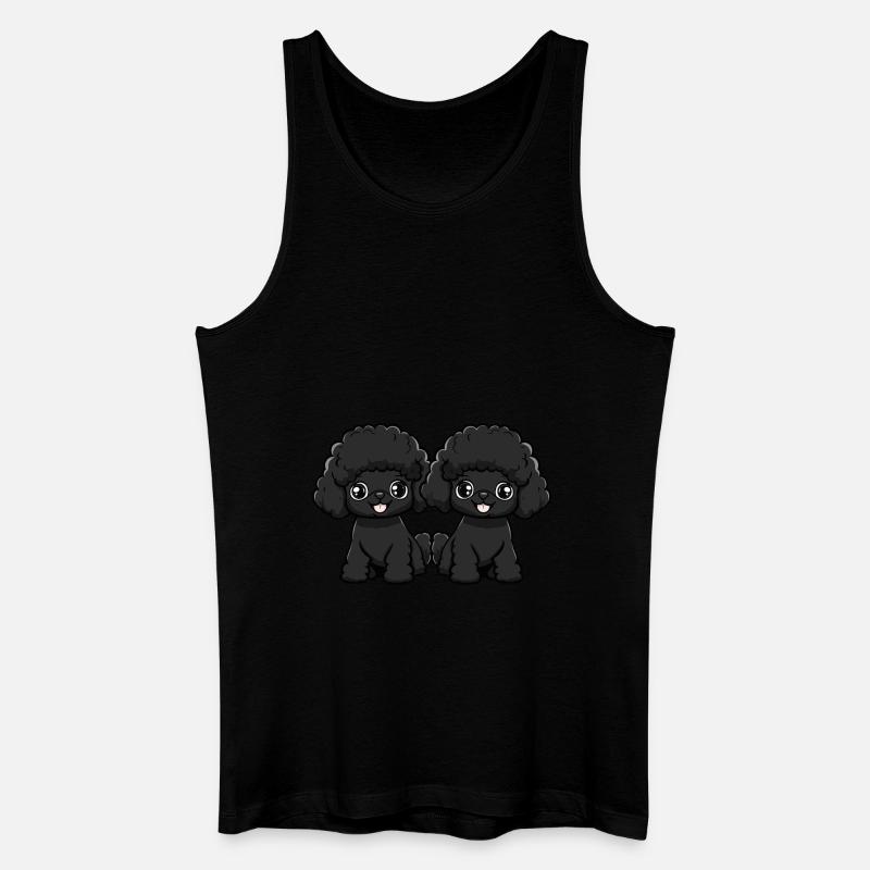 Pudel Hund Comic - Männer Bio Tank Top - Schwarz