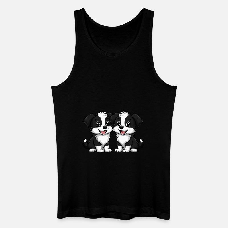Border Collie Hund Comic - Männer Bio Tank Top - Schwarz