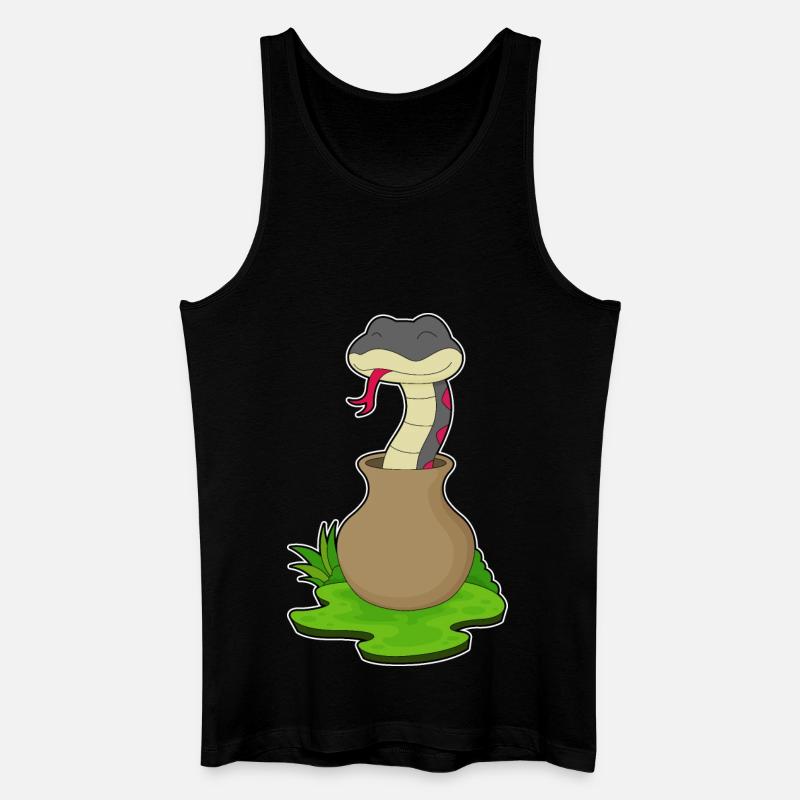 Schlange Vase - Männer Bio Tank Top - Schwarz