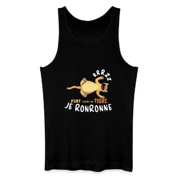 Je ne ronfle pas, je ronronne fort comme un tigre - Débardeur bio Homme - noir - Devant