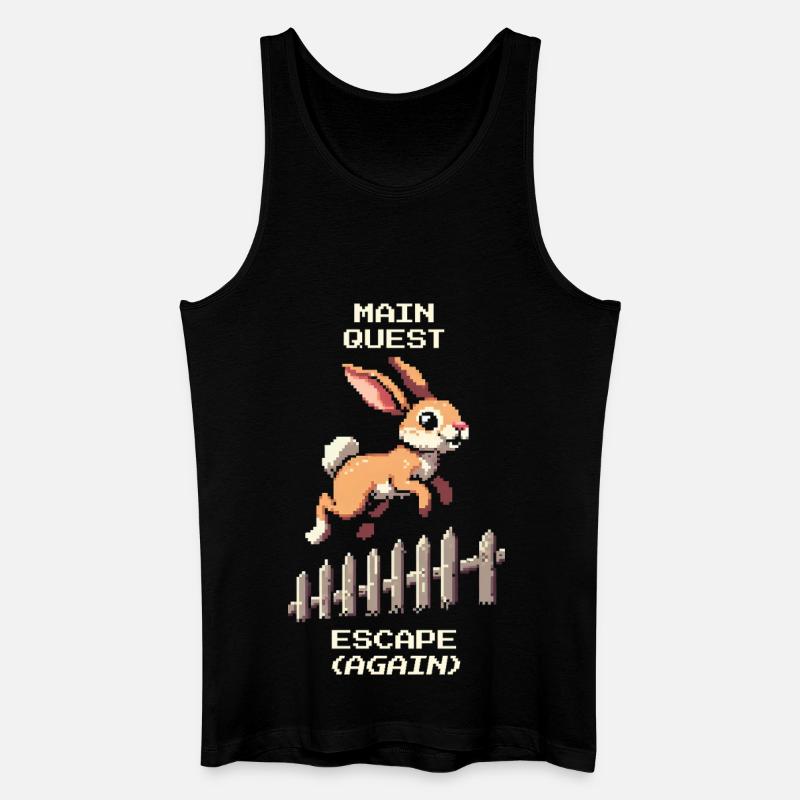 Main Quest Escape | Hasen Ausbruchswitz - Männer Bio Tank Top - Schwarz