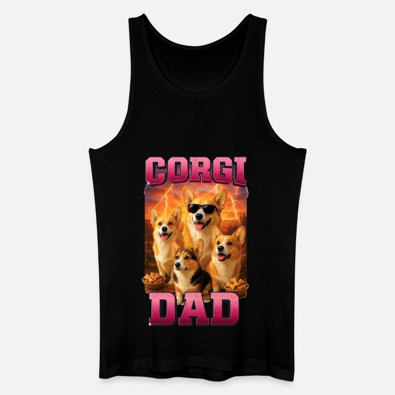 Corgi - Männer Bio Tank Top - Schwarz