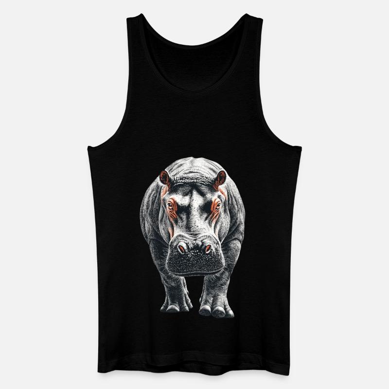 Nilpferd - Männer Bio Tank Top - Schwarz