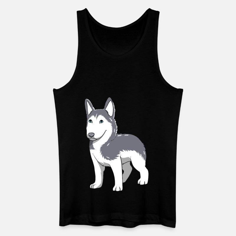 Husky - Männer Bio Tank Top - Schwarz