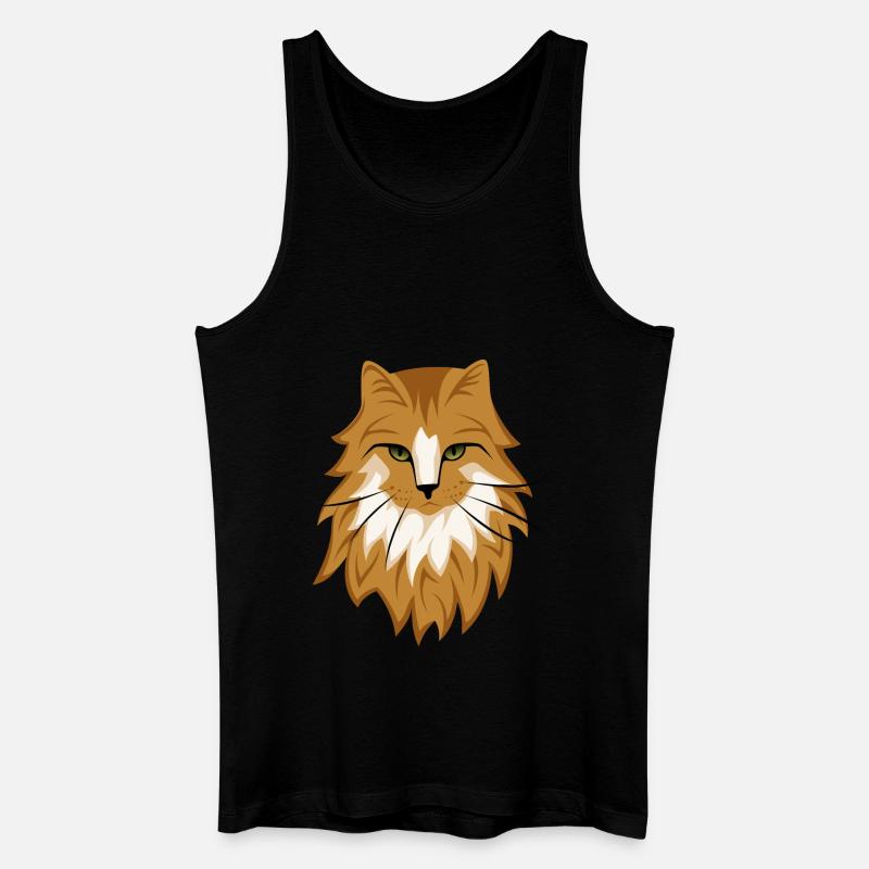 Braune Katze - Männer Bio Tank Top - Schwarz