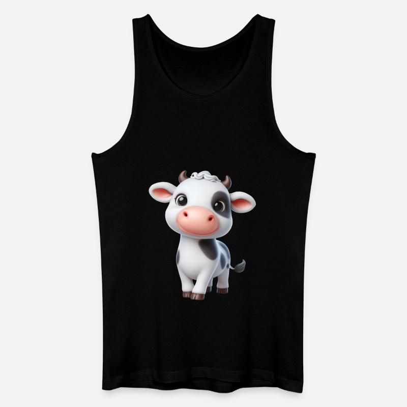 Kuh 1 - Männer Bio Tank Top - Schwarz