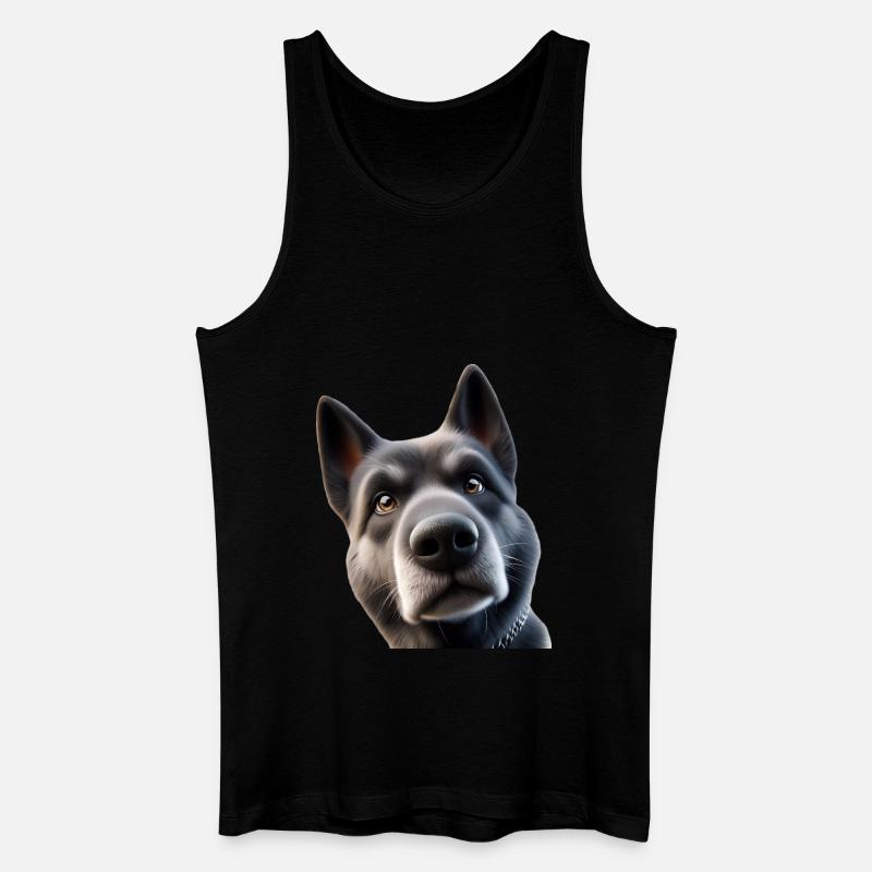 Hund Kopf 2 - Männer Bio Tank Top - Schwarz